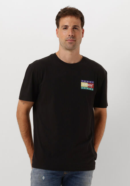 Schwarze TOMMY JEANS T-shirt TJM REG POP COLOR FLAG - large