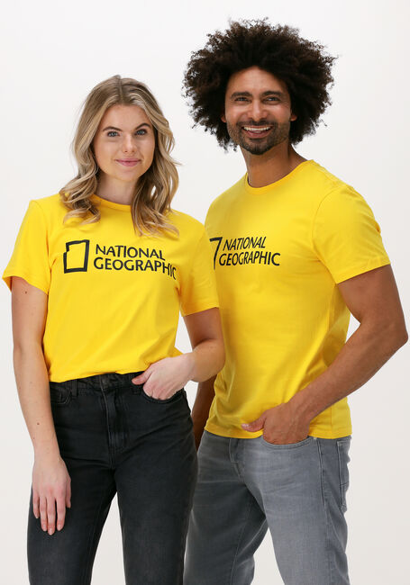 Gelbe NATIONAL GEOGRAPHIC T-shirt UNISEX T-SHIRT WITH BIG LOGO - large