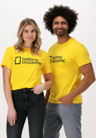 Gelbe NATIONAL GEOGRAPHIC T-shirt UNISEX T-SHIRT WITH BIG LOGO - medium