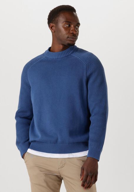 Blaue SELECTED HOMME Pullover SLHDERECK LS KNIT RELAXER RIB MOCK NECK - large