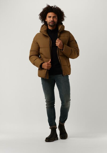 Braune CALVIN KLEIN Wattierte Jack CRINKLE NYLON PUFFER JACKET - large