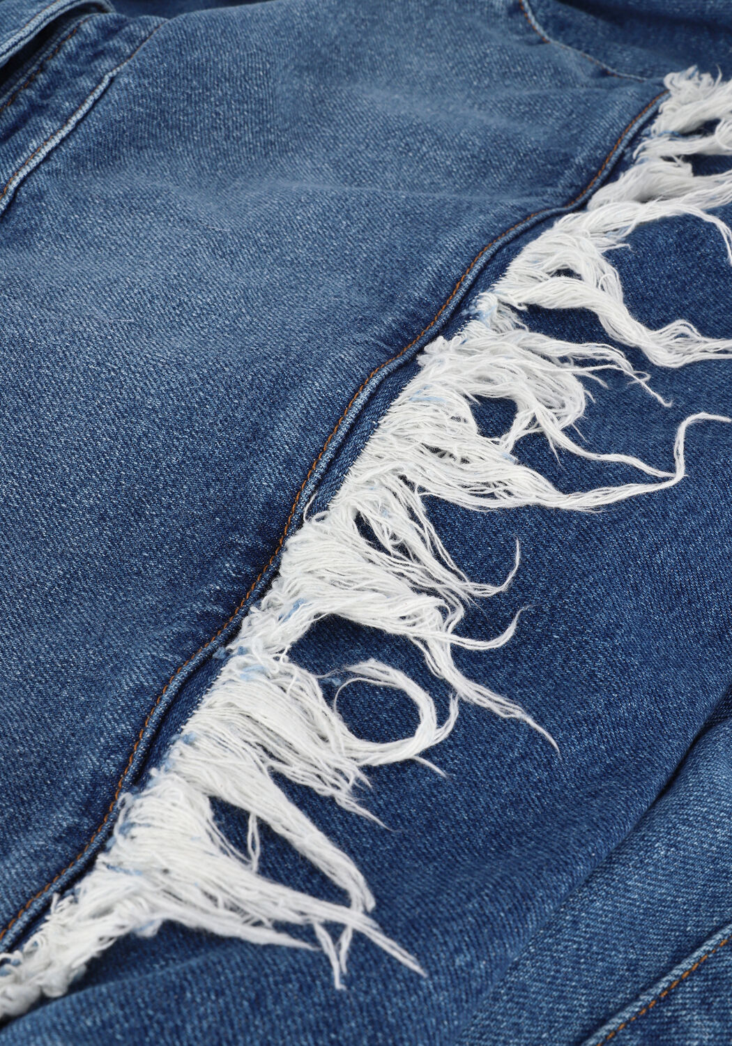 Blaue SCOTCH & SODA Blusen DENIM SHIRT WITH FRINGE DETAIL - large