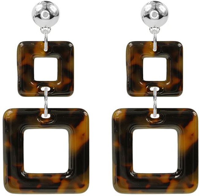 Braune MY JEWELLERY Ohrringe DOUBLE SQUARE EARRINGS Braune MY JEWELLERY Ohrringe DOUBLE SQUARE EARRINGS - large