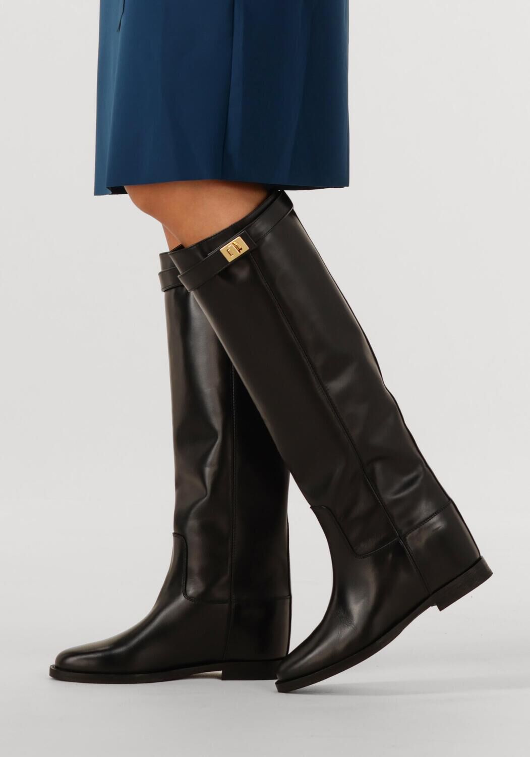 Schwarze VIA ROMA 15 Hohe Stiefel SANTA MONICA 3807 - large