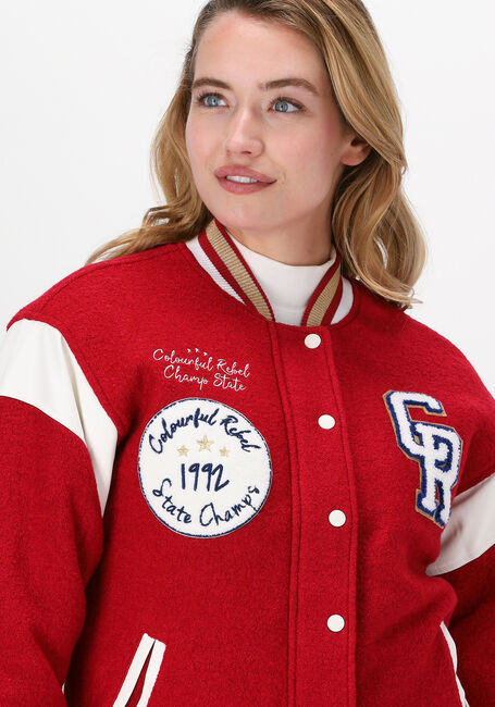 Rote COLOURFUL REBEL Jack SEN BASEBALL BOMBER JACKET - large