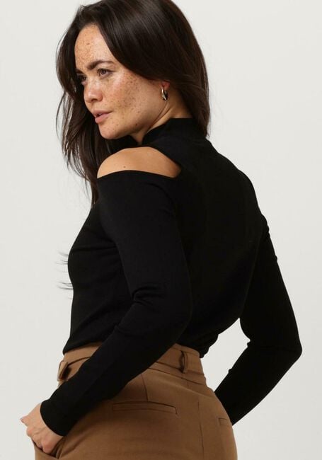 Schwarze SUMMUM Pullover BARE SHOULDER TOP DULL VISCOSE POLYAMIDE KNIT - large