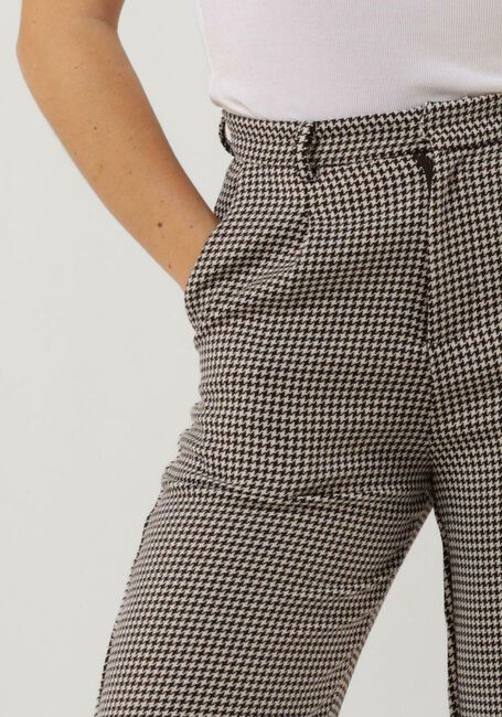 Braune COLOURFUL REBEL Hose RUS JACQUARD DOGTOOTH STRAIGHT PANTS - large