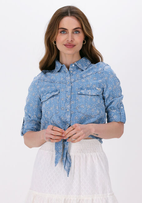 Blaue GUESS Blusen SEXY PIN UP SHIRT - large