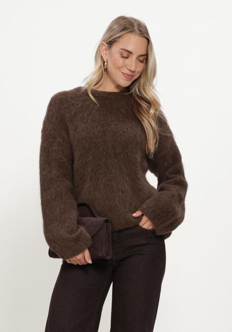 Braune OBJECT Pullover OBJHARRY L/S LO KNIT PULLOVER NOOS - large