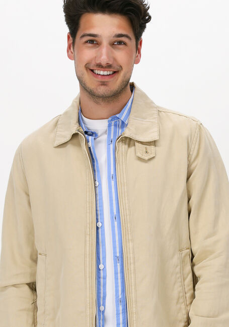 Camelfarbene SCOTCH & SODA Jack SHORT GARMENT-DYED COTTON-LINEN JACKET - large