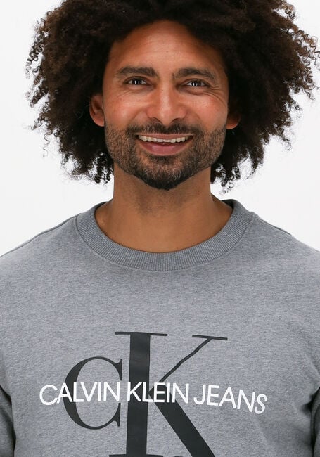 Graue CALVIN KLEIN Sweatshirt ICONIC MONOGRAM CREWNECK - large