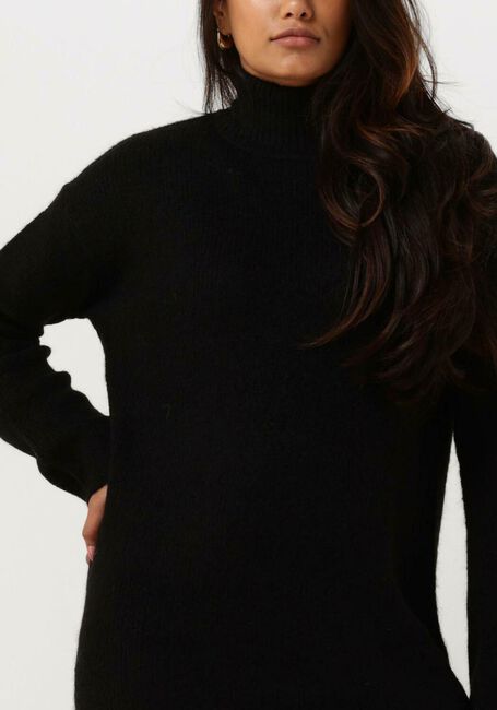 Schwarze SELECTED FEMME Midikleid SLFMALINE LS KNIT DRESSHIGH NECK - large