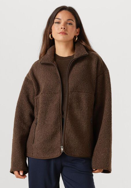 Braune MSCH COPENHAGEN Teddy-Jacke MSCHLETHA JACKET - large