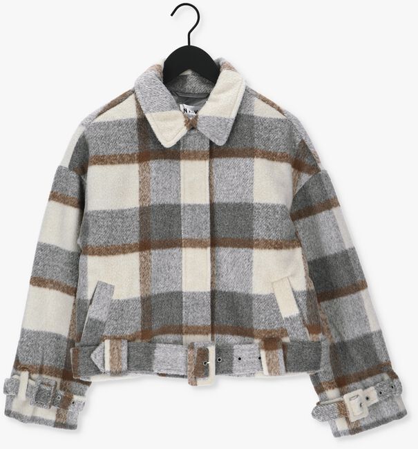 Nicht-gerade weiss NA-KD Jack BELTED SHORT CHECKED JACKET - large