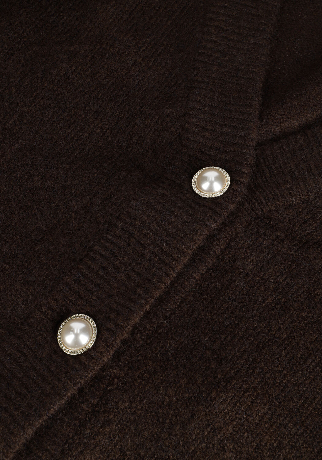 Braune OBJECT Strickjacke NONSIA L/S SHORT CARDIGAN - large