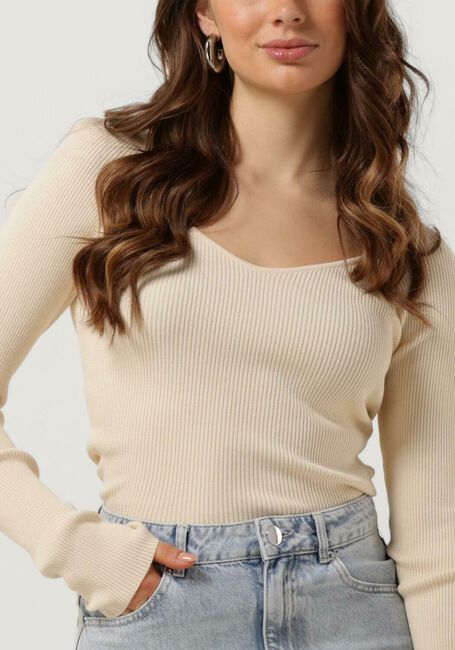 Beige SECOND FEMALE Pullover SOLIA KNIT V-NECK - large