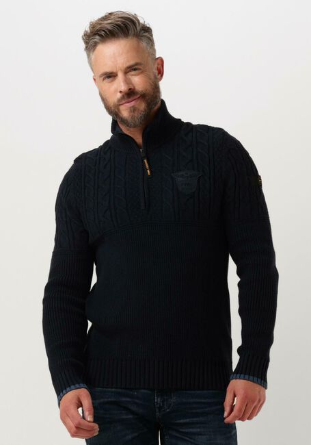 Dunkelblau PME LEGEND Pullover HALF ZIP COLLAR COTTON RIB KNIT - large