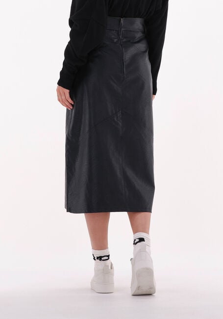 Schwarze 10DAYS Midirock VEGAN LEATHER SKIRT - large