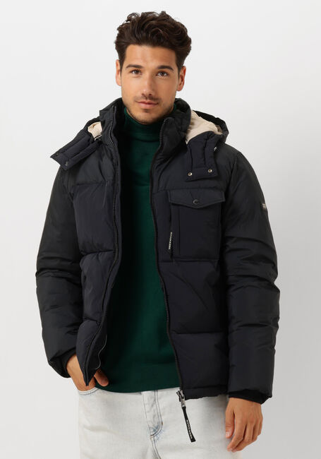 Schwarze SCOTCH & SODA Wattierte Jack HOODED PUFFER JACKET - large