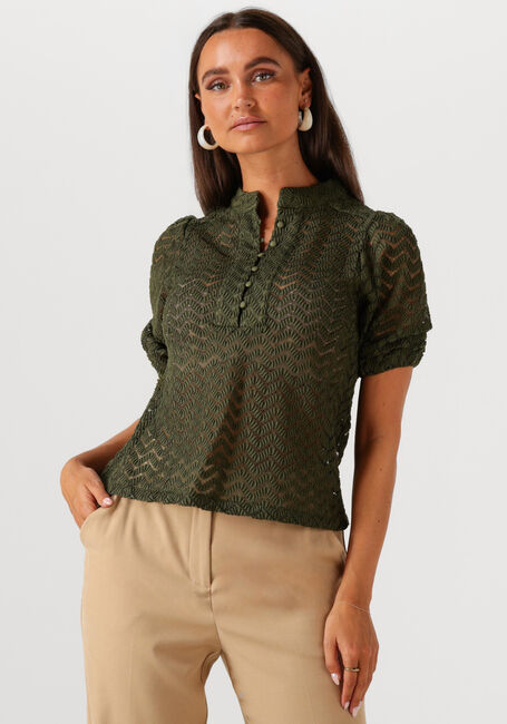 Dunkelgrün MINUS Blusen JEVA HALF SLEEVE BLOUSE - large