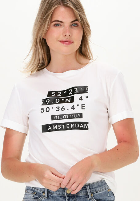 Weiße SUMMUM T-shirt TEE COORDINATE ARTWORK COTTON - large