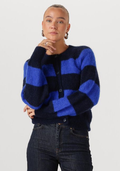 Blaue BY-BAR Strickjacke SIAN STRIPE CARDIGAN - large
