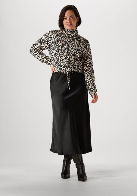 Schwarze ANOTHER LABEL Blusen JUME ANIMAL BLACK SHIRT - large