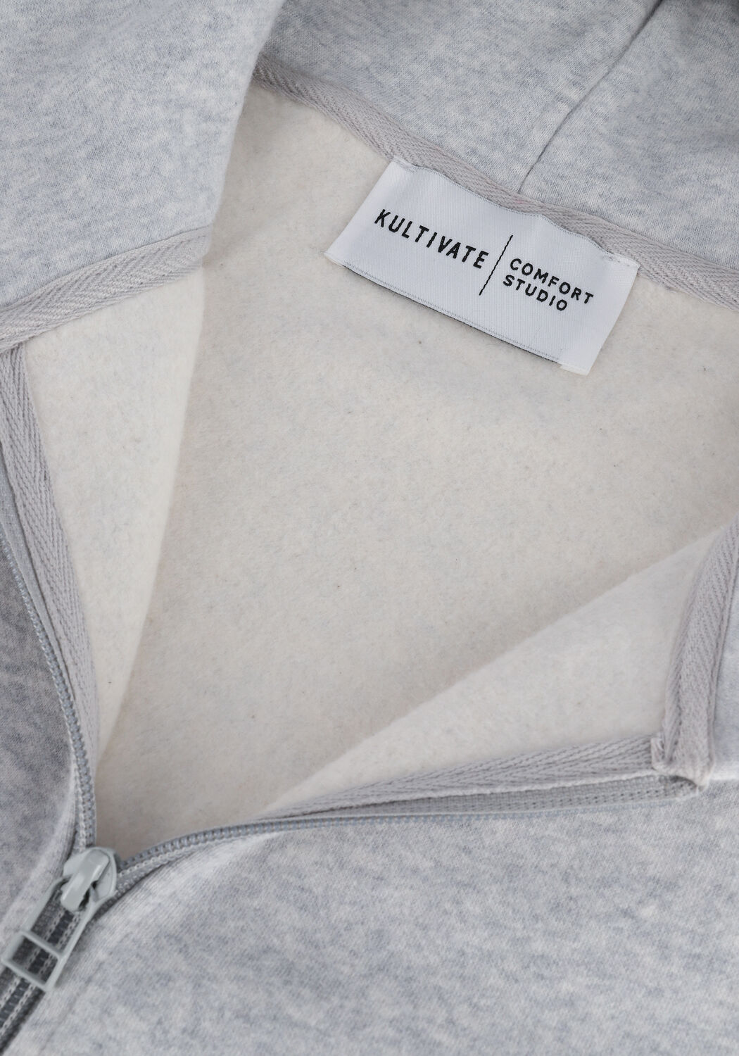 Beige KULTIVATE Strickjacke SW COMFORT FULL-ZIP HOOD - large