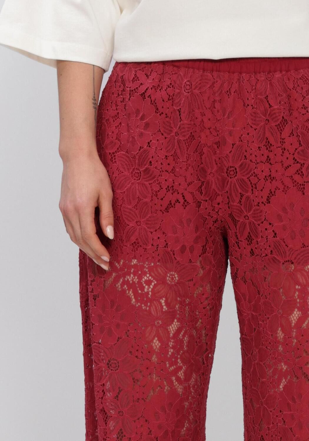 Rote CATWALK JUNKIE Hosen PULL ON LACE TROUSERS - large