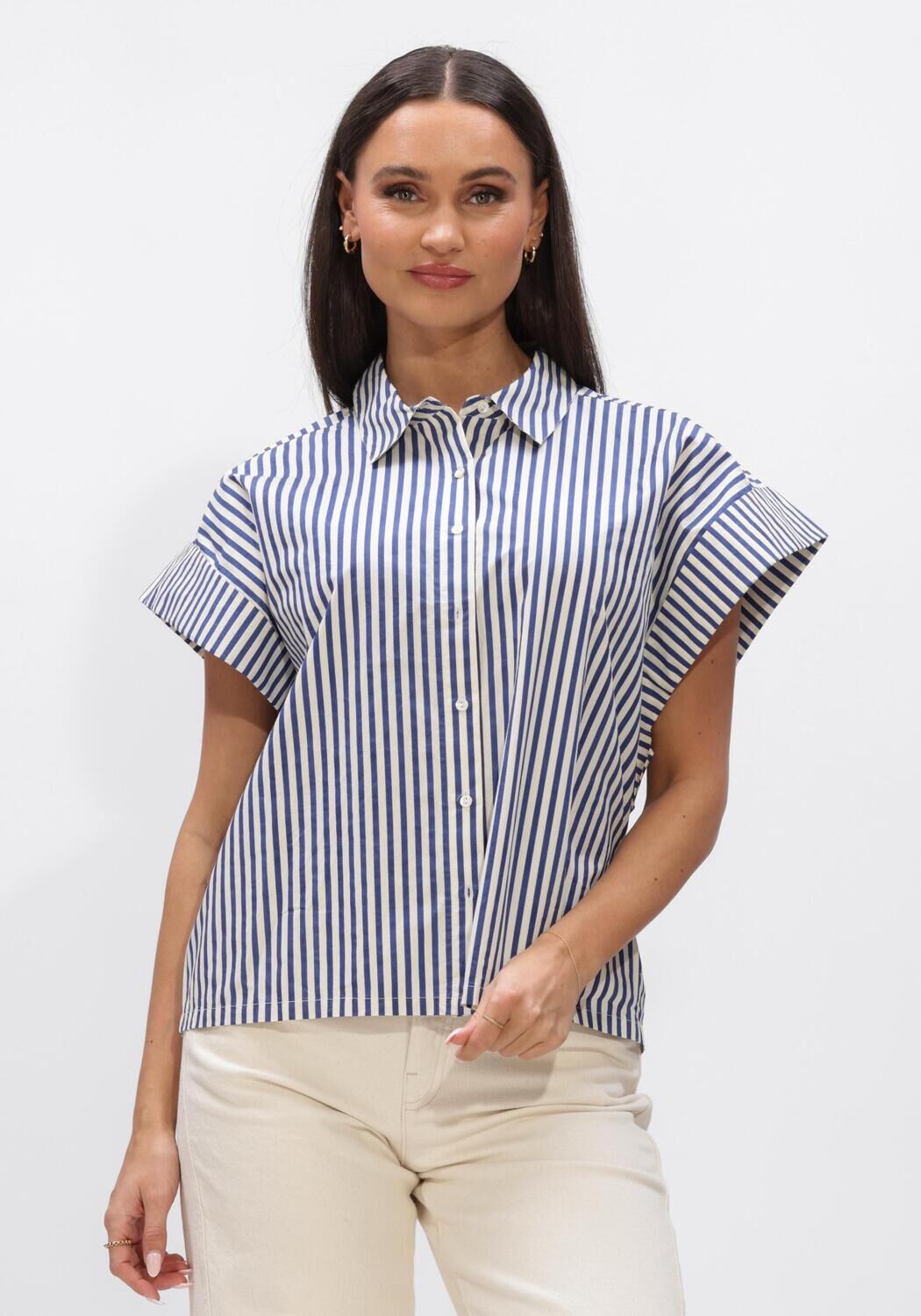 Blaue BY-BAR Blusen PIXIE STRIPE BLOUSE - large