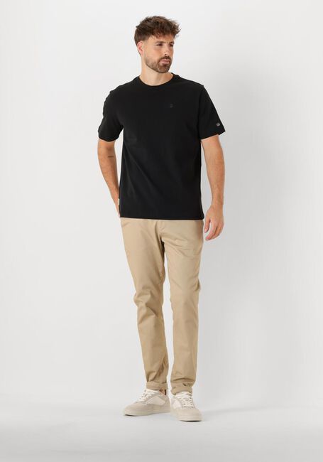 Schwarze CAST IRON T-shirt CREWNECK REGULAR FIT INTERLOCK ESSENTIAL - large