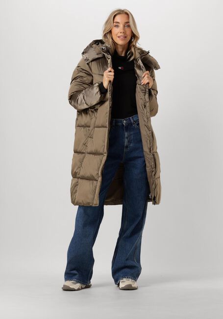 Grüne CALVIN KLEIN Wattierte Jack MONOLOGO ND SHINY LONG PUFFER - large