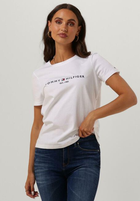 Weiße TOMMY HILFIGER T-shirt HERITAGE HILFIGER C-NK REG TEE - large