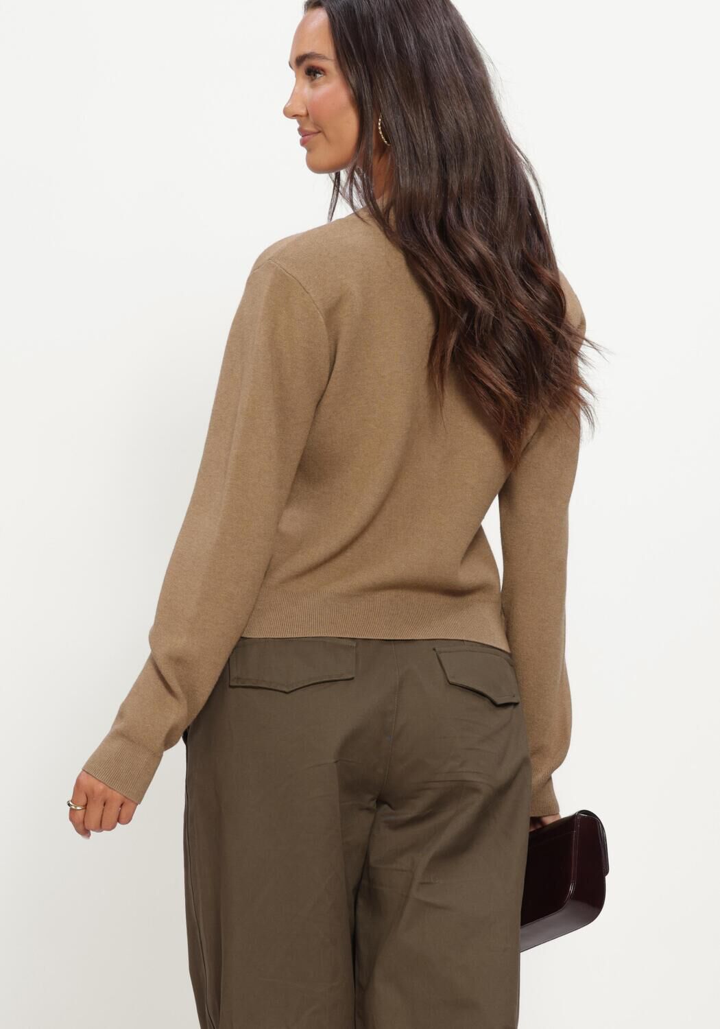 Camelfarbene JOSH V Strickjacke FLISS CARDIGANS - large