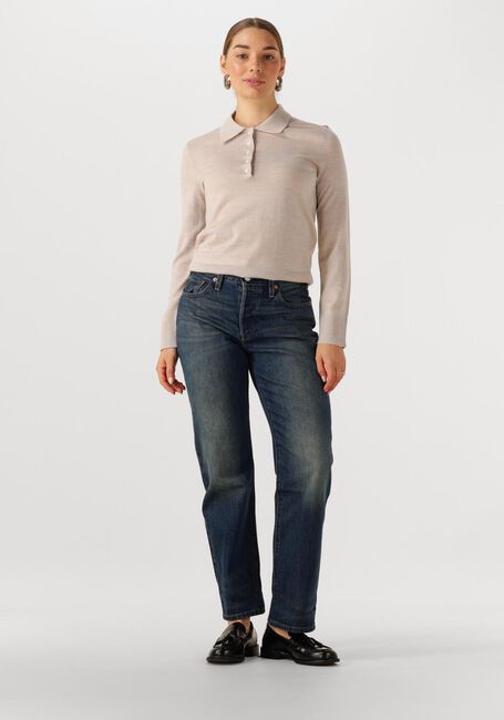 Beige SELECTED FEMME Tops & T-shirts SLFTHEA LS KNIT MERINO COLLAR NECK - large