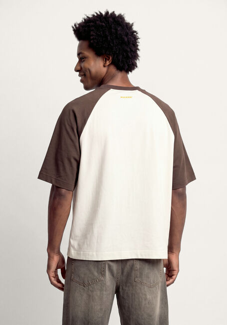 Wei&szlig;e POCKIES T-shirt L.A. PETANQUE RAGLAN TEE - CHOCOLATE O/W - large