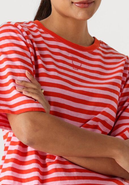 Mehrfarbige/Bunte POM AMSTERDAM Tops & T-shirts TSHIRT STRIPE ORANGE PINK - large