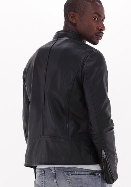 Schwarze GOOSECRAFT Lederjack JOHNSTON BIKER - large