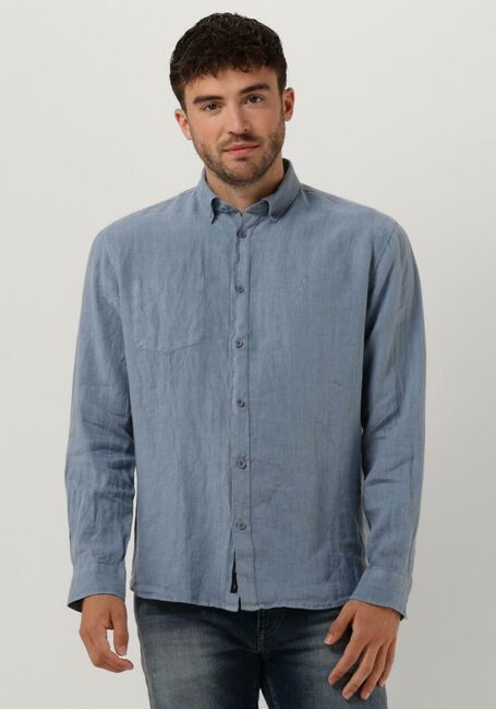 Blaue BUTCHER OF BLUE Casual-Oberhemd ROBBINS LINEN CLEAN SHIRT - large