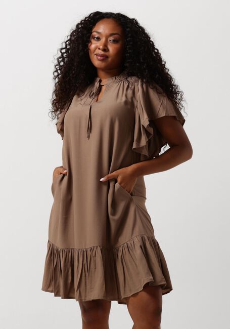 Taupe CO'COUTURE Minikleid TORA FRILL DRESS - large