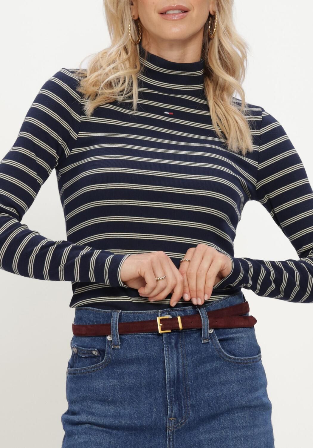 Dunkelblau TOMMY JEANS Pullover TJW ESSENTIAL MOCK NECK - large