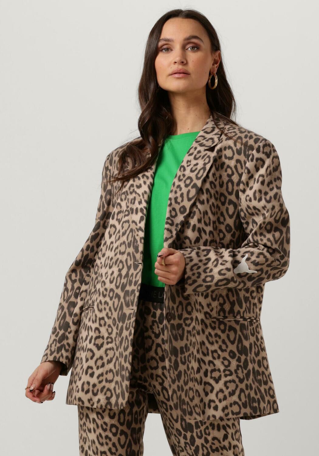 braune alix the label blazer ladies woven animal suit blazer