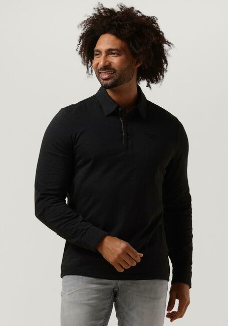 Schwarze PME LEGEND Polo-Shirt LONG SLEEVE POLO JACQUARD JERSEY - large