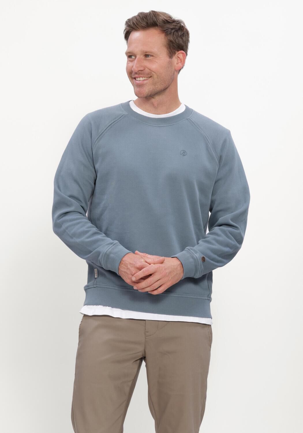 Blaue CAST IRON Pullover CREWNECK REGULAR FIT TWILL - large