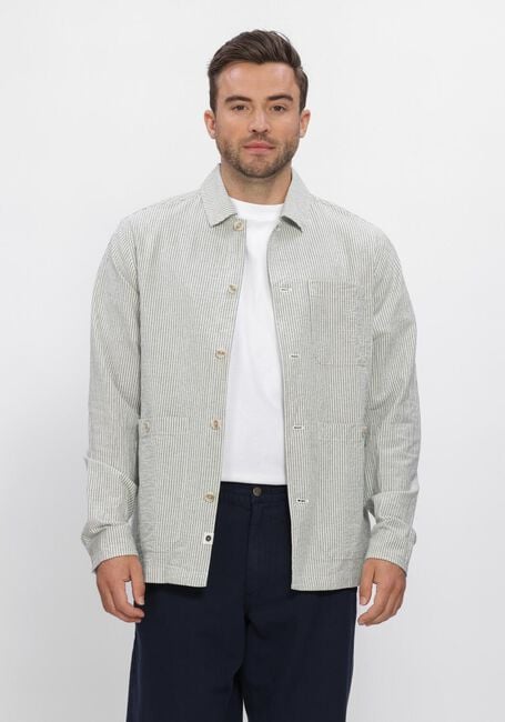 Gr&uuml;ne ANERKJENDT Overshirts AKODIN STRIPE OVERSHIRT - large