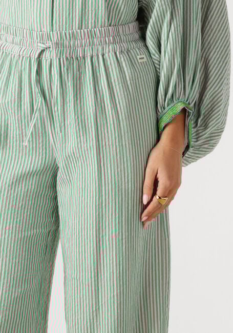 Mehrfarbige/Bunte POM AMSTERDAM Weite Hose PANTS SEERSUCKER GREEN PINK - large