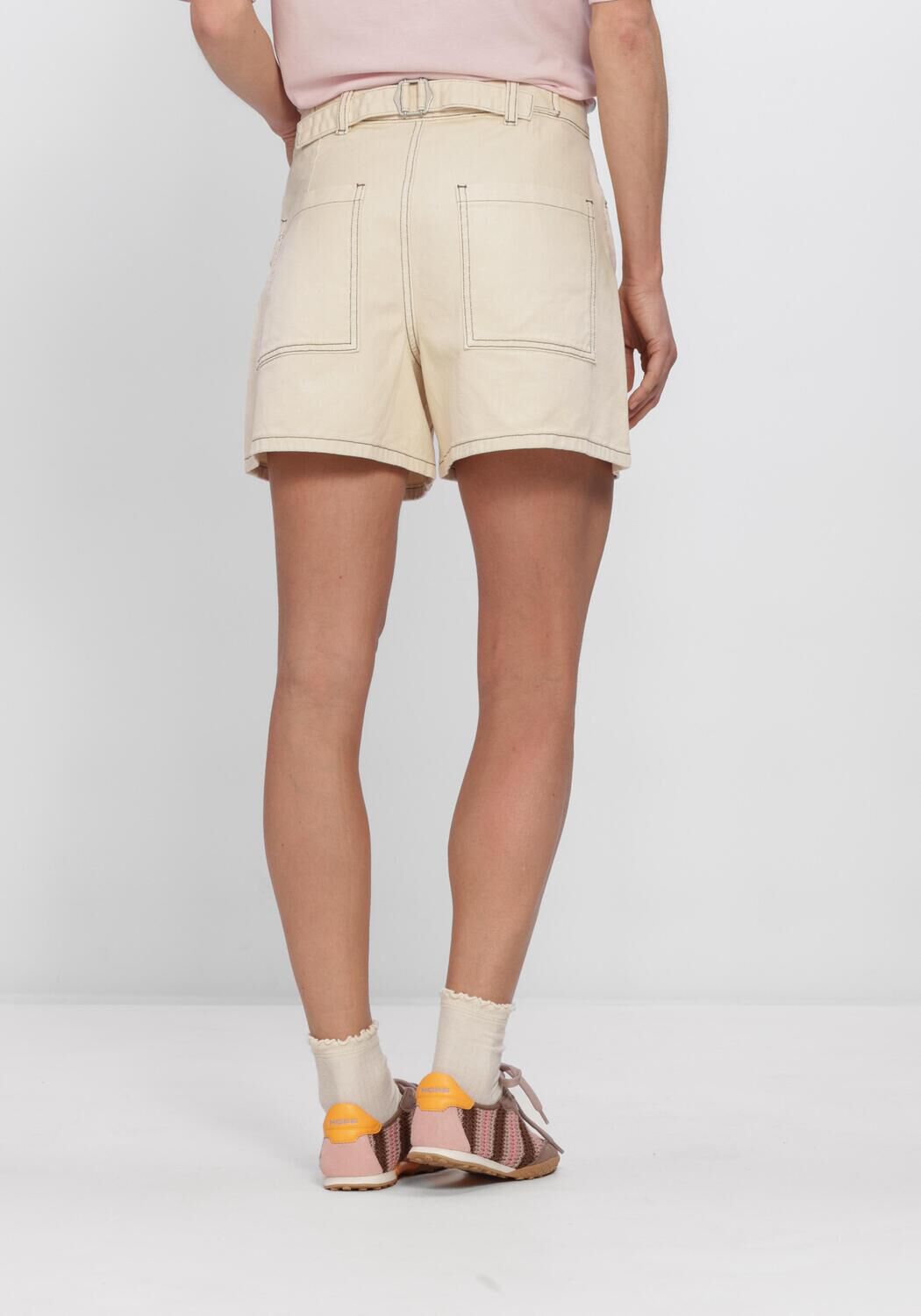 Beige OBJECT Kurze Hosen OBJANDREA HW SHORTS - large