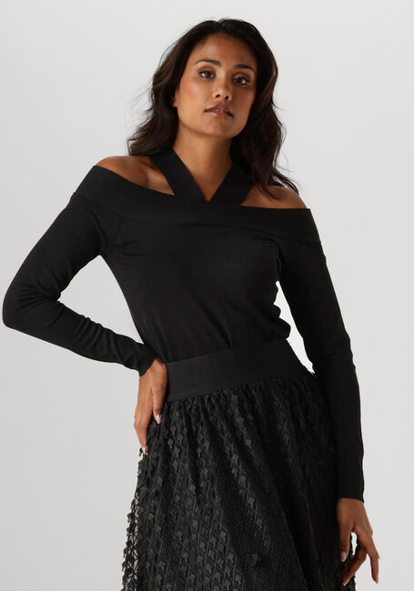 Schwarze SUMMUM Pullover BARE SHOULDER TOP DULL - large