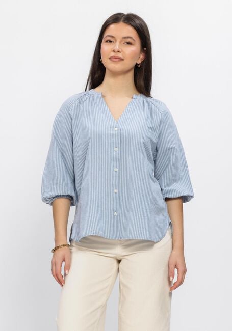 Hellblau SELECTED WOMEN Blusen SLFCLEO-ALBERTA LINEN BLEND SHIRT - large