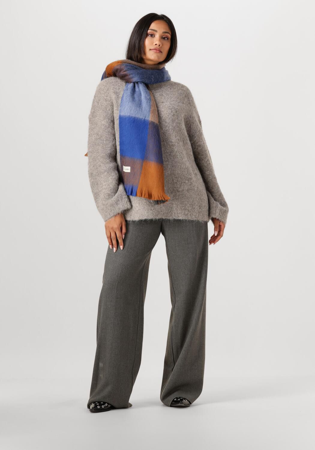 Mehrfarbige/Bunte ALPACA LOCA Schal BLOCKED SCARF - large